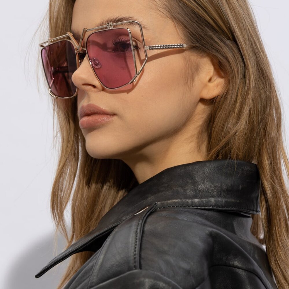 NEW VALENTINO V-LIGHT VLS-116C WOMEN PINK TITANIUM SUNGLASSES VALENTINO - Picture 3 of 11